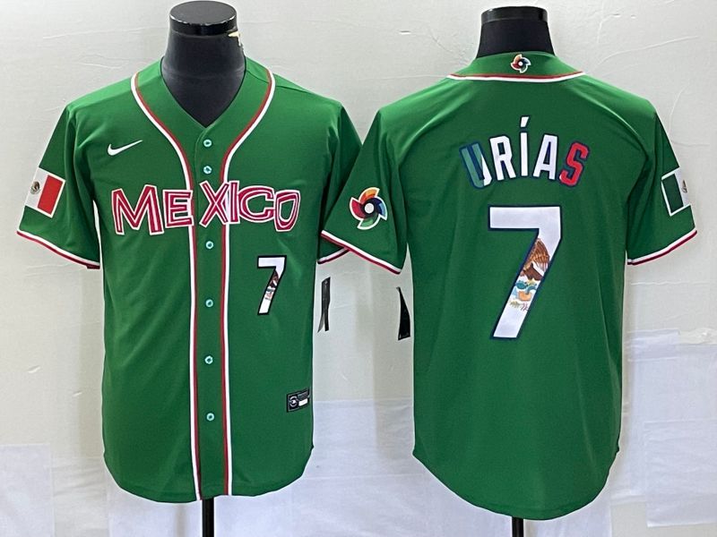 Men 2023 World Cub Mexico #7 Urias Green Nike MLB Jersey9->more jerseys->MLB Jersey